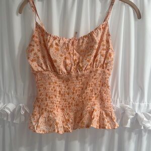 Floral Smocked Orange Top